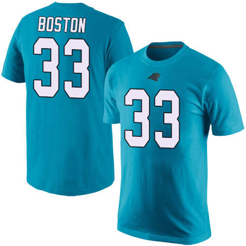 Carolina Panthers Men Blue Tre Boston Rush Pride Name and Number NFL Football #33 T Shirt->women nfl jersey->Women Jersey